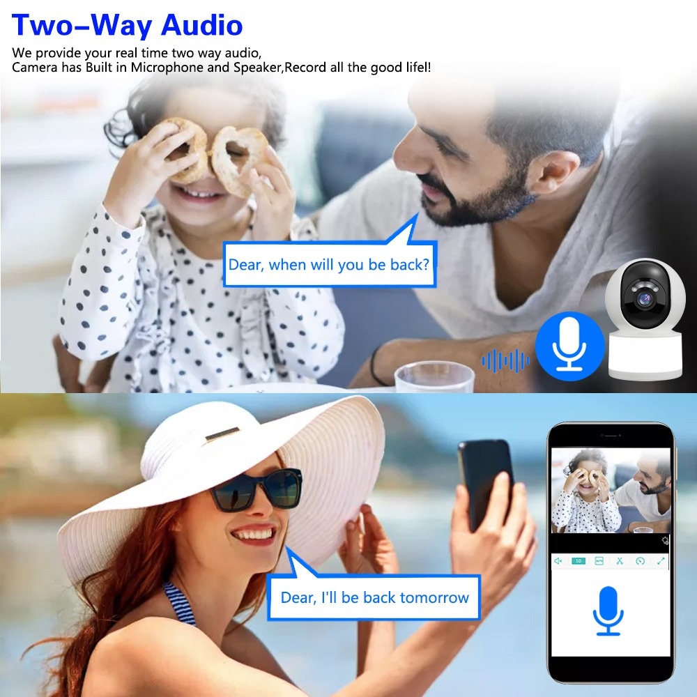 Indoor Home Surveillance Camera 4MP Wifi Security Camera Two-Way Audio Night Vision Two Ways Audio Human Detection Tuya IP CAM