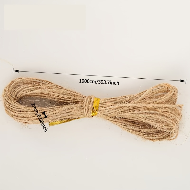 TEMU Thickened Natural Jute Rope - Craft Packaging String, Suitable For Plant Trellising, Weaving, Gardening, And Handicrafts, Gardening Bundling