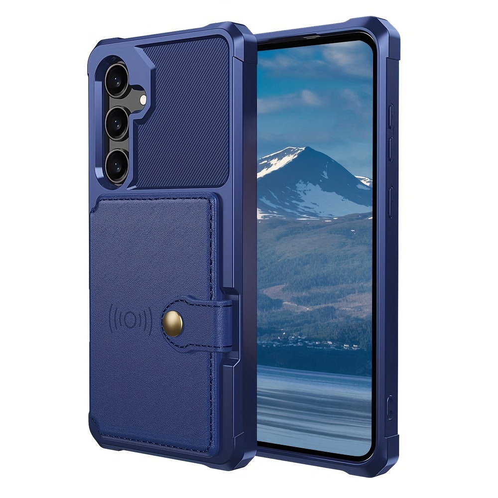 ZM03 Card Holder Faux Leather Case for 5G 5G Mobile Phone, with Card Slot, Compatible with Magnetic Car Mount, Heavy Duty Shockproof Durable Soft TPU Back Faux Leather Flip Wallet Cover