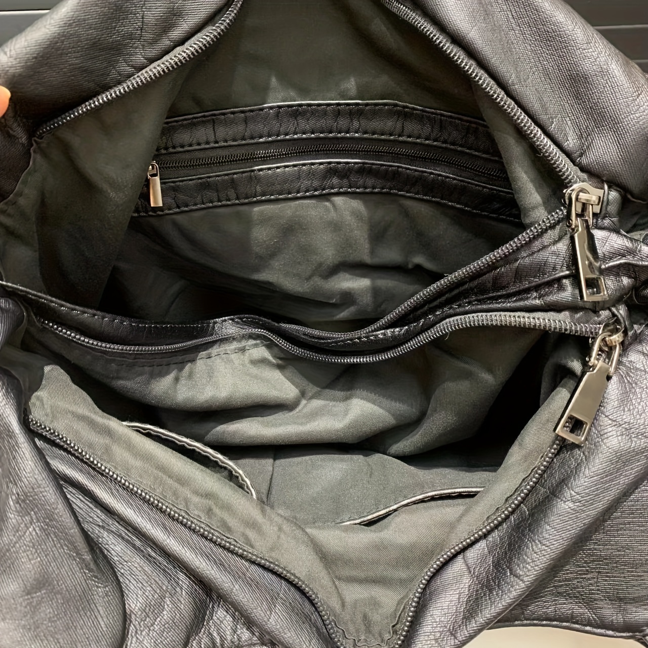 vintage inspired black synthetic synthetic leather tote bag vintage inspired black synthetic synthetic leather tote bag
