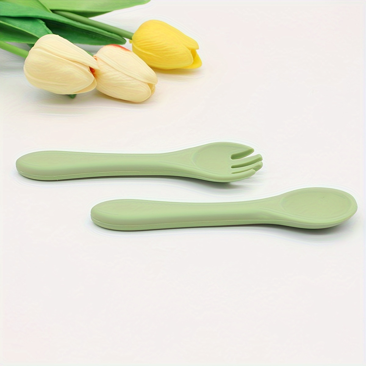 9pcs 1set silicone feeding set for and   including silicone bib silicone suction plate silicone suction bowl suction straw cup snack cup silicone spoon and fork   food licking spoon and fork food grade silicone cute shape soft and safe details 5