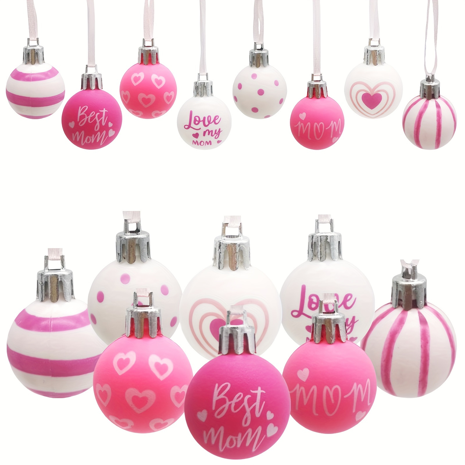 

24pcs Mothers Day Tree Ornaments Mothers Day Decorations Bulk Spring Hanging Decorations Mom's Special Day Flower Ornaments For Tree Happy Mother's Day Ball Pendants For Party Decor