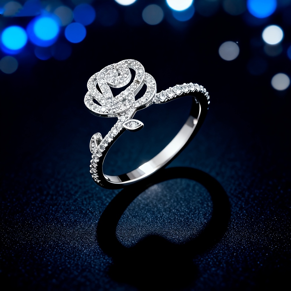 Women's 4pcs Elegant Shiny Ring Set for Daily Wear