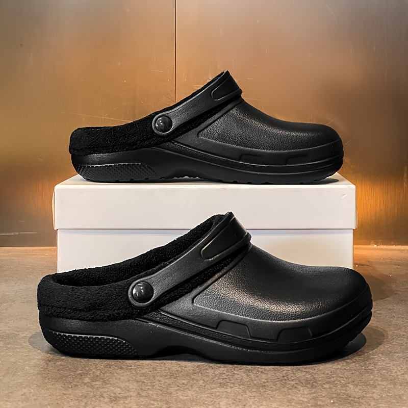 Men's Large Winter High Quality Slippers With Thick Sole & Toe Cover - /outdoor Work Shoes Suitable For - , Slip-