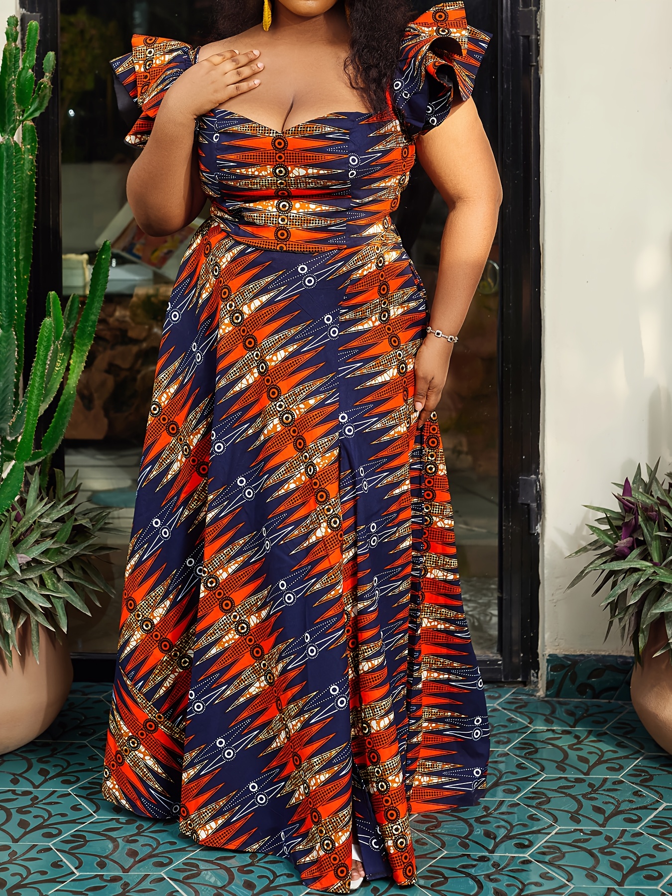 green emerald velvet dress African Dress I AM EVERY WOMAN Flowy Dress | Wax & Wonder – Wax & Wonder main image 0