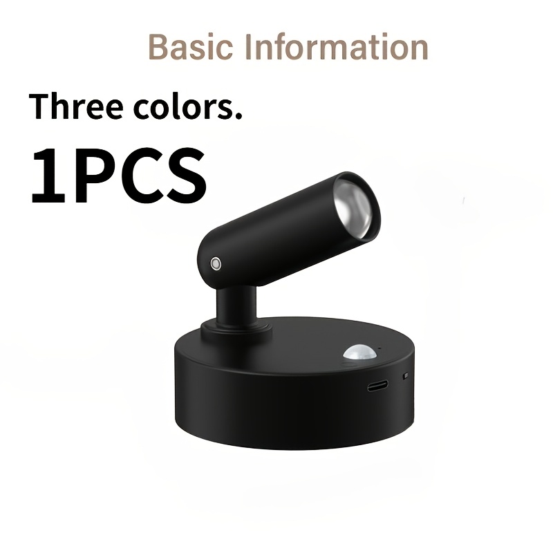 E-shop 1 Stück, Kabelloser Scheinwerfer mit 3 Farbtemperaturen, einstellbares warm/kalt/neutralweißes Licht für ein elegantes , hocheffiziente