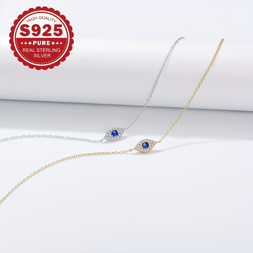 Women's S925 Silver Evil Eye Chain Bracelet, Gothic Hip Hop Style