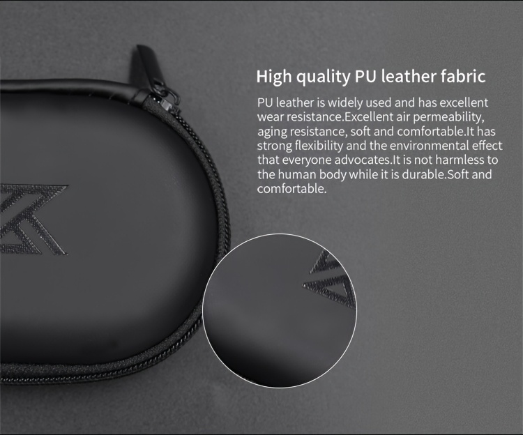 portable faux leather earphone case oval shockproof protective pouch with zipper closure compact travel organizer for headphones earbuds black headphone storage case portable storage case sleek accessory durable organizer flexible material electronic accessory Product details 1