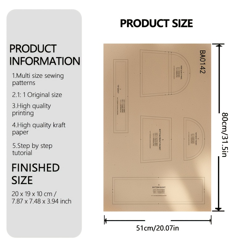 TEMU Backpack Sewing Patterns, Sewing Patterns For Beginner, Reusable Backpack Sewing Patterns, Easy Sewing Project, Includes Hd Color Picture