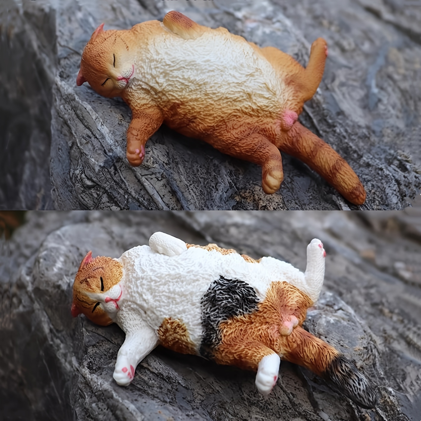 Realistic Sleeping Persian Cat Plush Toy Soft PVC Stuffed Animal