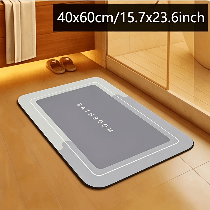 TEMU Simple Mud Bathroom Door Anti-slip Floor Mat, Home Kitchen Pad, Bathroom Absorbent Quick-drying Foot Mat, Entrance Mat