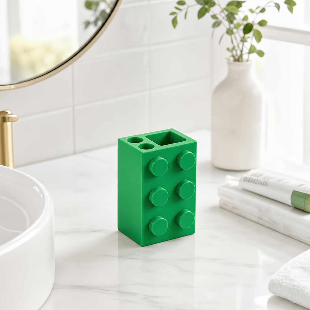 Building Block Style Organizer, Multi-use Pen Holder And Toothbrush Stand For Desk And Bathroom Storage