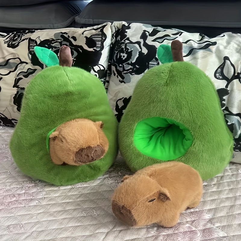 Avocado Capybara Plush Toy with Anime Theme, Soft Cuddly Stuffed Animal for  0-3 Years, Perfect Gift for Thanksgiving, Christmas, Birthday Parties and