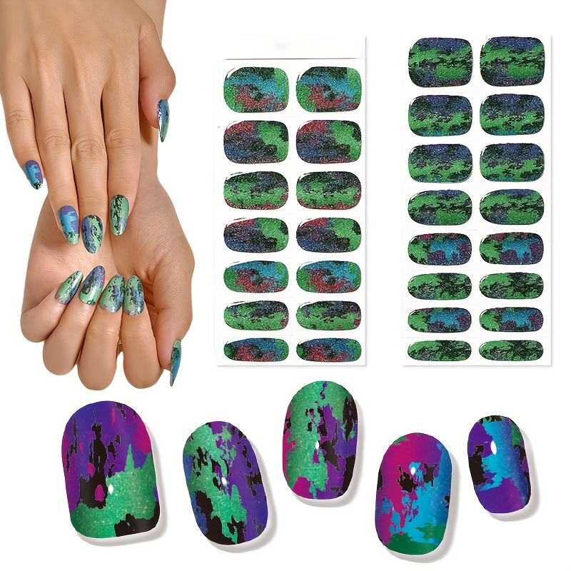 

Semi Cured Gel Nail Wraps, 30 Pcs Semi Cured Gel Nail Strips-nail Polish Sticker Wraps Works With Any Nail Lamps, Salon-quality, 2 Weeks Long Lasting, Easy To Apply & Remove