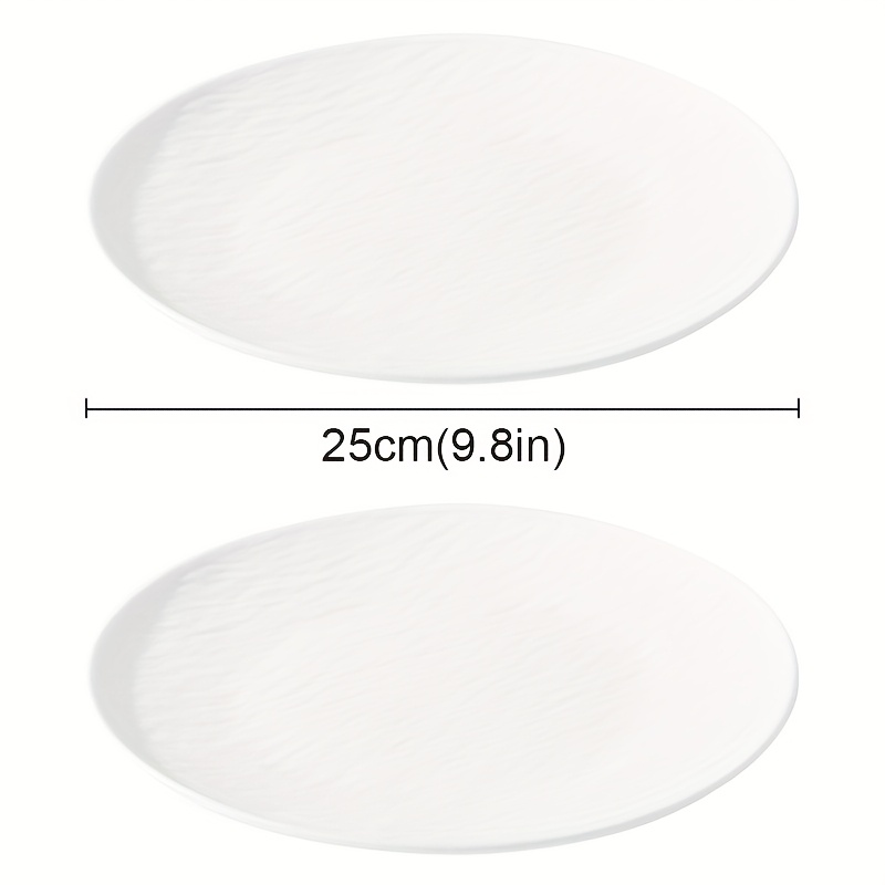 Stone Texture Plate, Plastic Shallow Dish Steak Plate 19/21/23/25cm Western Plate Round Plate For Weddings, Parties