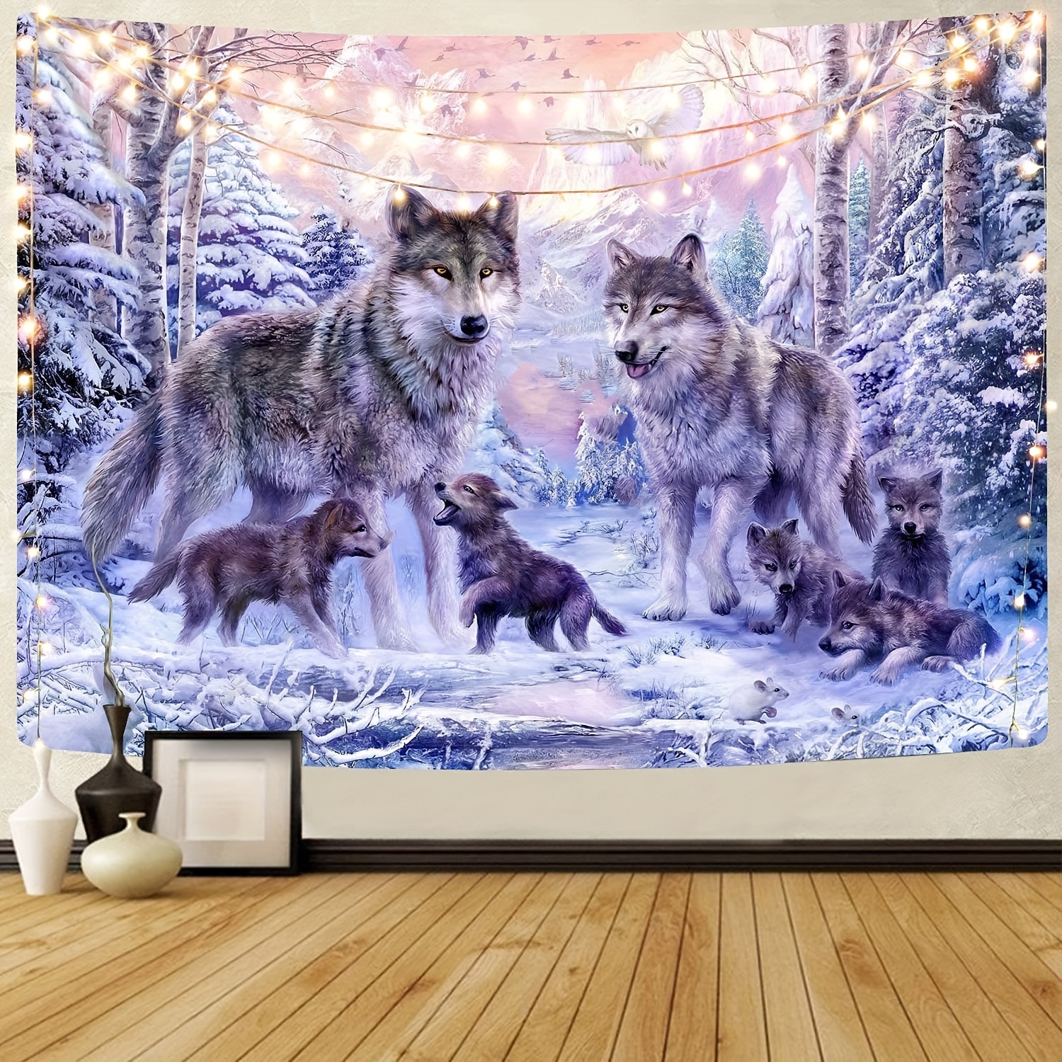 

Animal Pattern Wolf Pattern Tapestry Living Room Dormitory Landscape Tapestry Animal Pattern Print Wall Hanging Tapestry Home Decoration Space Landscape Tapestry Wolf Pattern Print Home Decoration