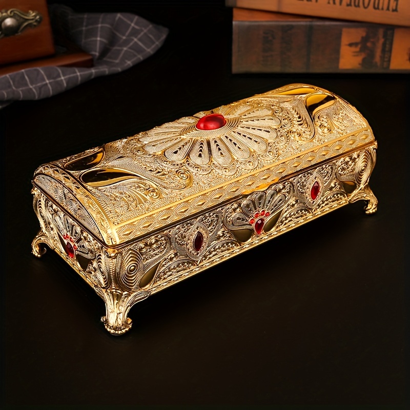 1pc metal craft box creative jewelry storage box wedding birthday gift packaging box details 5