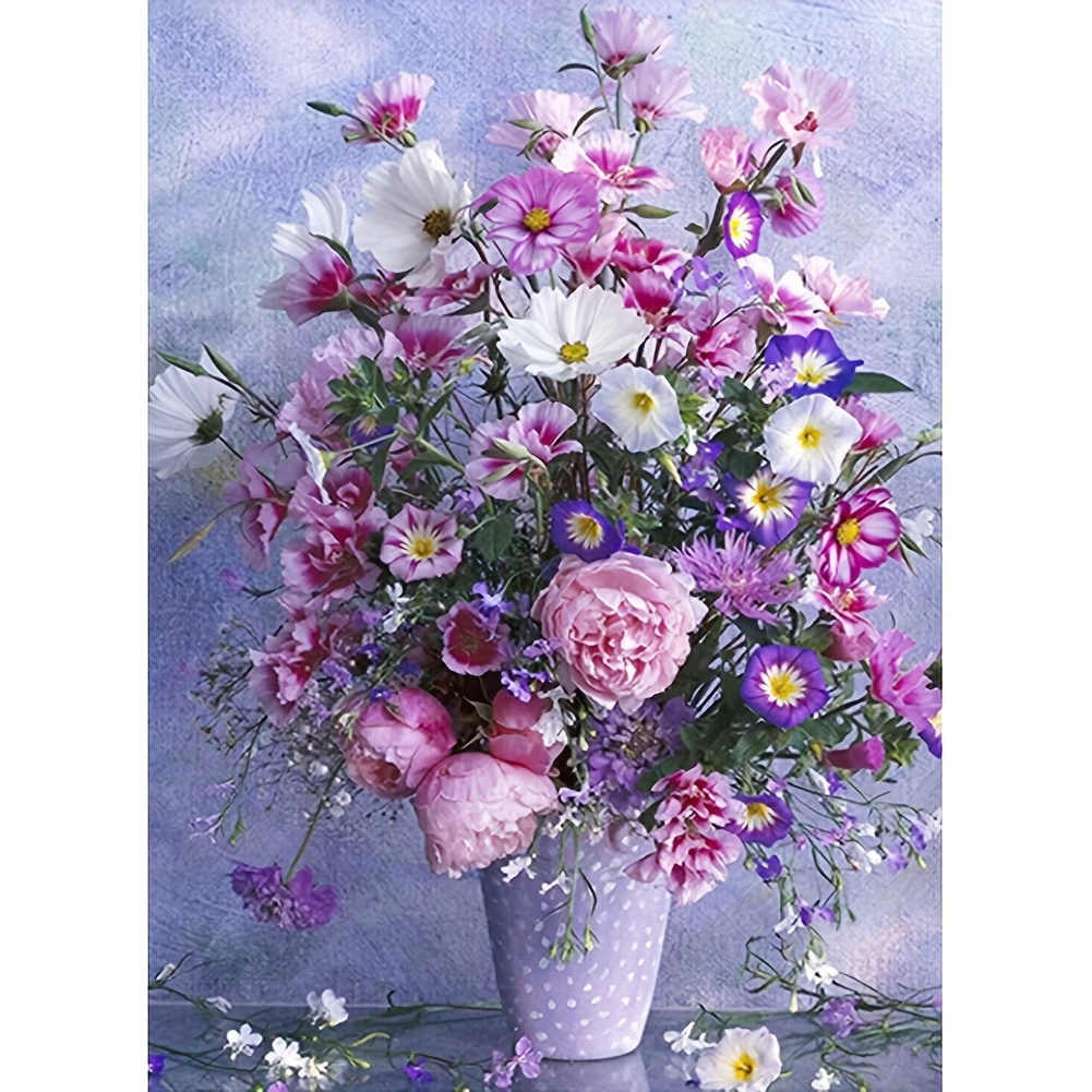 

Diy 5d Diamond Painting Kit - Floral Bouquet Design | Full Drill Round Acrylic Diamonds | Frameless Embroidery Art For Wall Decor | 15.8x19.7 Inches