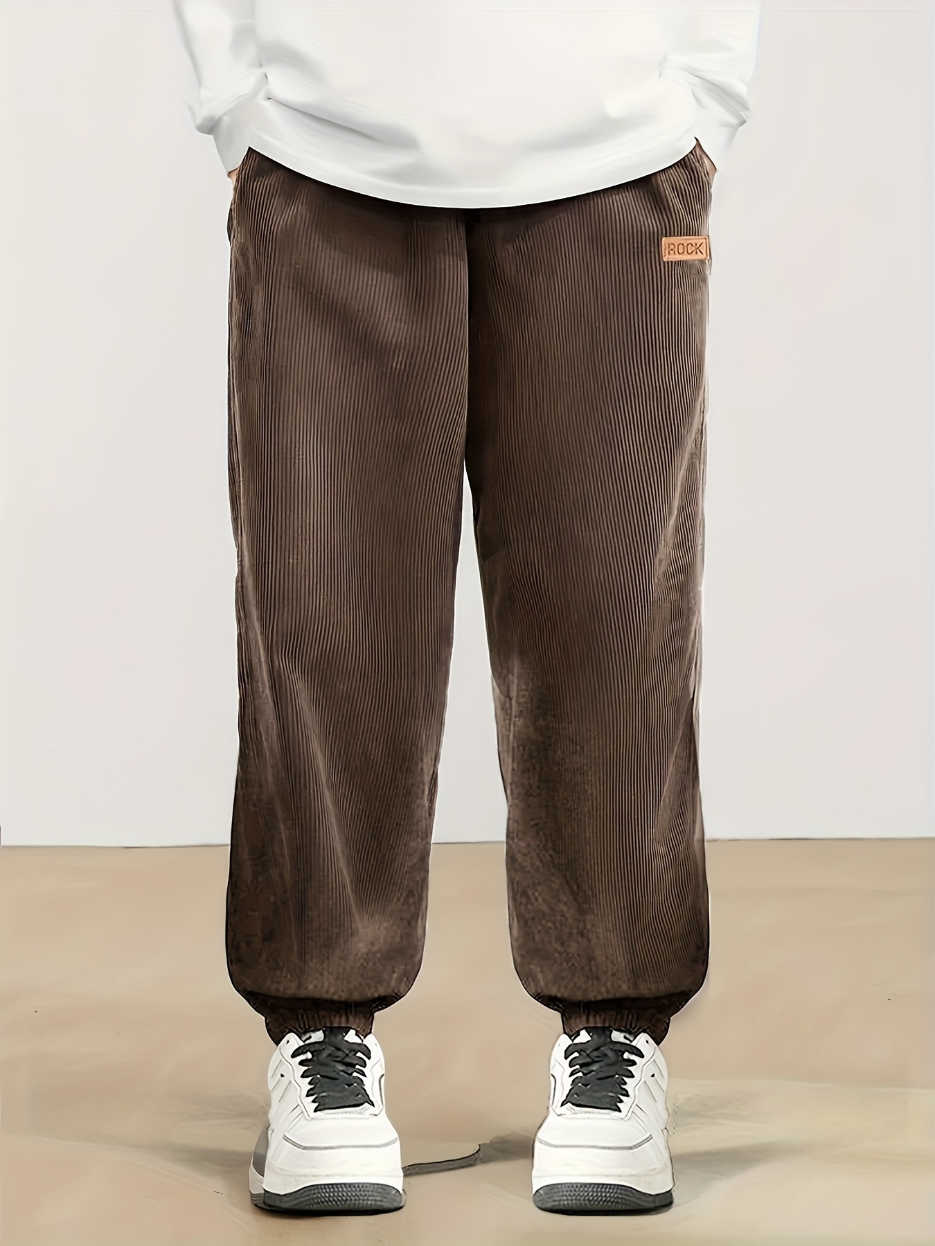 【ANGLAN】Corduroy Jogger Pants men's corduroy jogger pants casual drawstring pants ankle - Temu