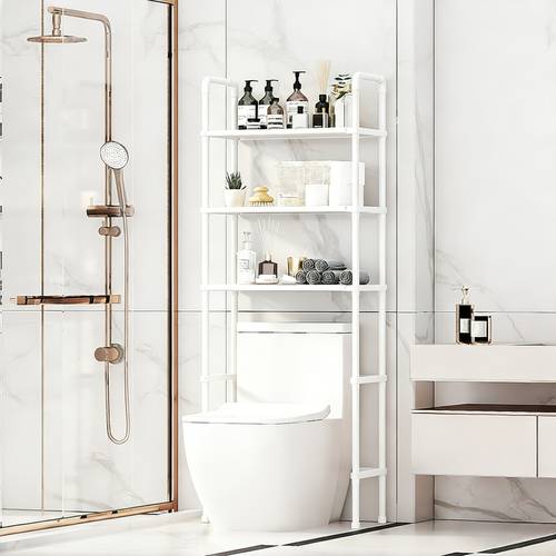1pc toilet multi layer storage rack bathroom rack floor storage rack toilet storage rack freestanding cleaning tools towels the bathroom farewell to clutter using metal connecting rod