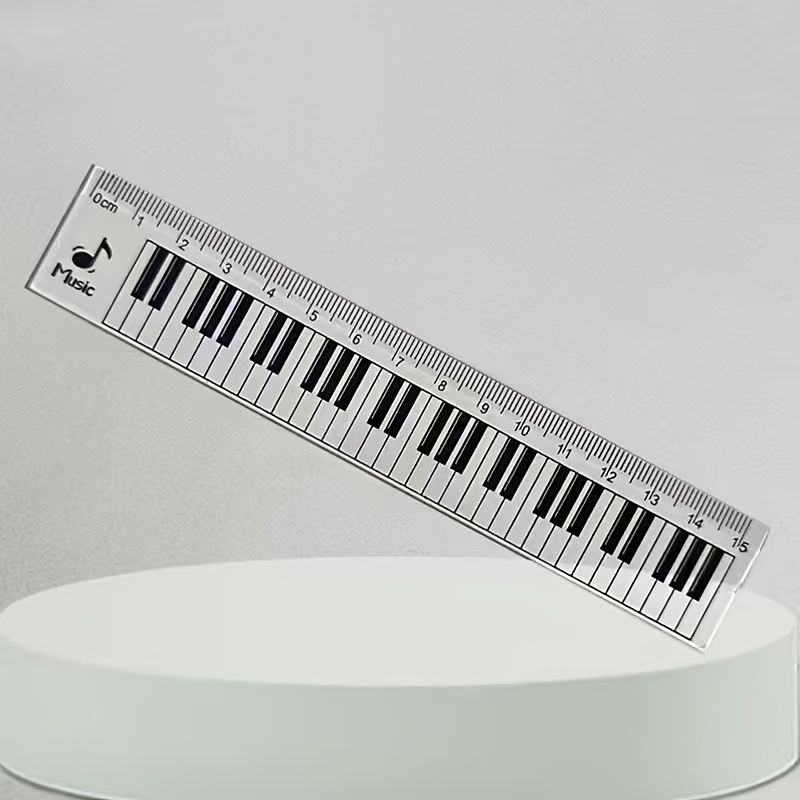 TEMU 1pc Piano Keyboard Ruler With Color-coded Black & - Musical Staff Scale Tool Suitable For Musicians, Students, Teachers, Gift For Graduation,