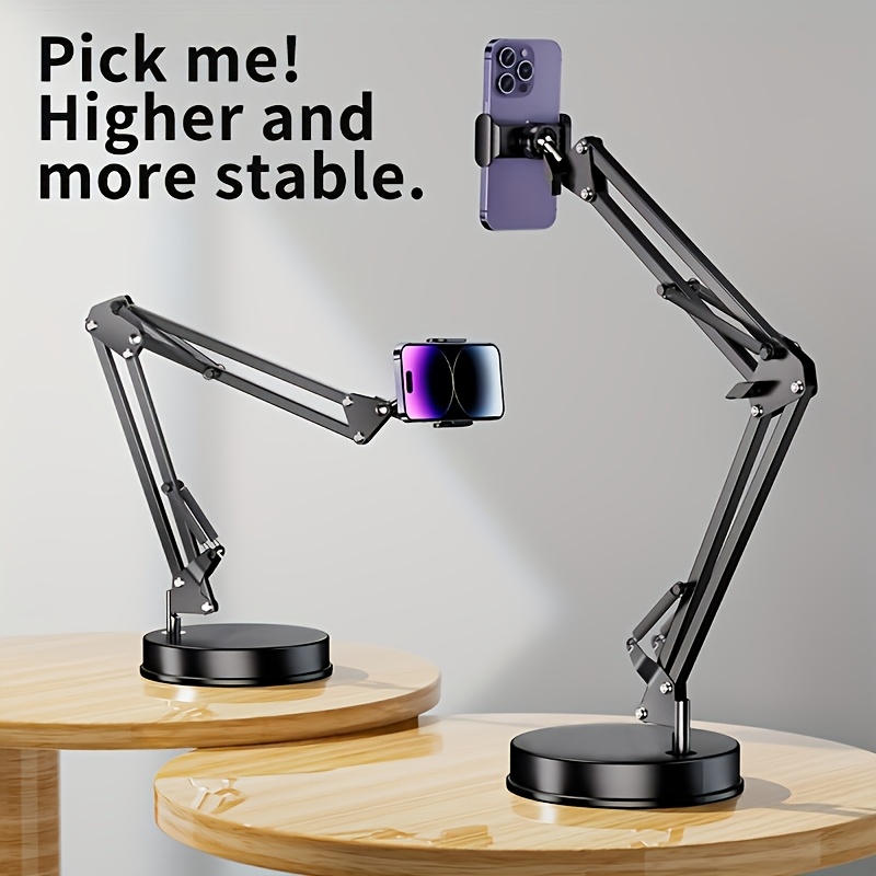 

Adjustable Aluminum Arm Desk Mount, Overhead Camera Phone Stand, Sturdy Base, Foldable Angle, For Video Recording, Live Streaming, Electronic Accessories