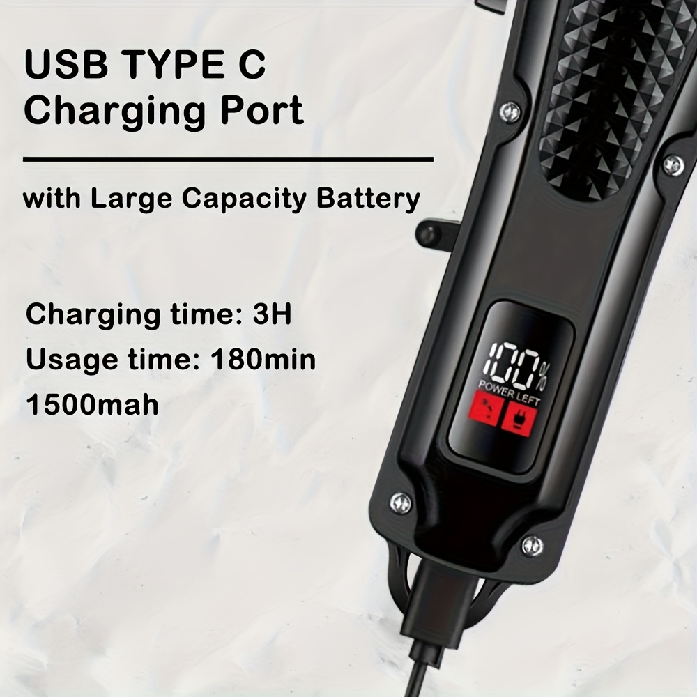 new shaver and hair clipper beauty 4pcs set usb rechargeable hair clipper with lcd display including electric shaver t blade trimmer nose hair trimmer foil shaver ideal fathers day gift Product details 4