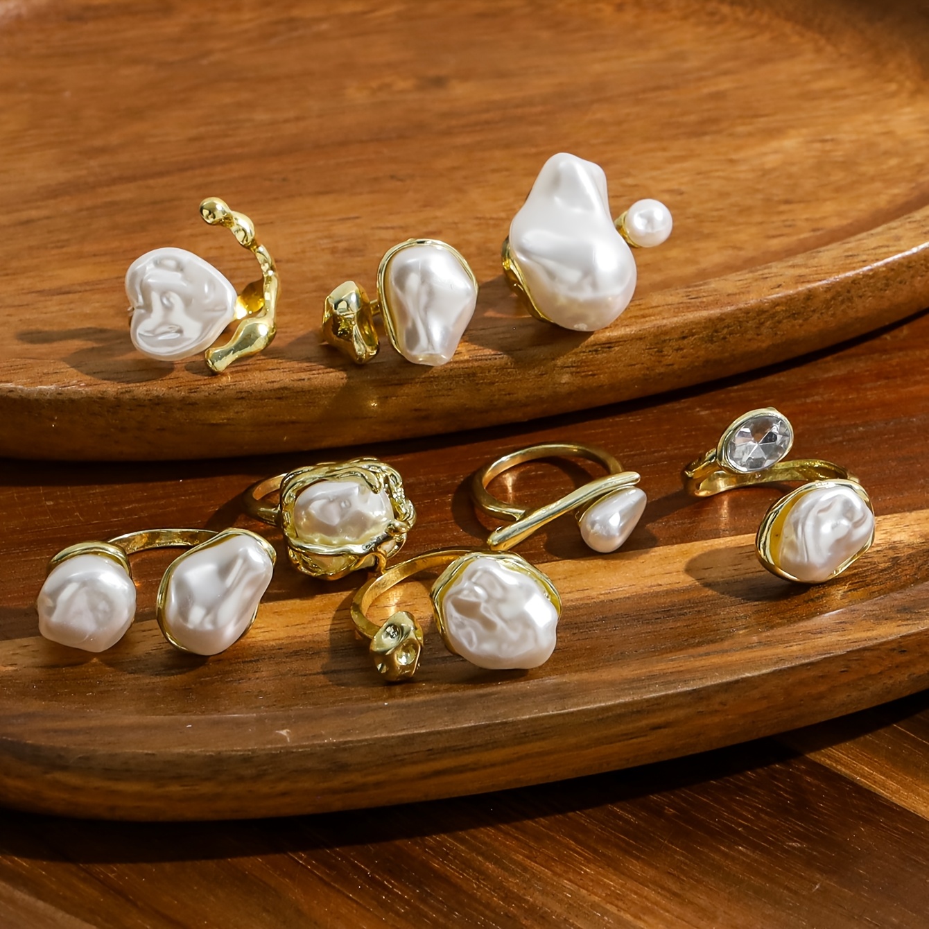8pcs Vintage French-Style Stackable Ring Set