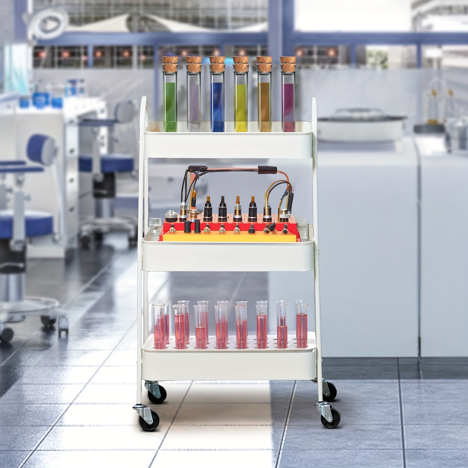 3 tier rolling storage cart metal trolley utility cart - Temu