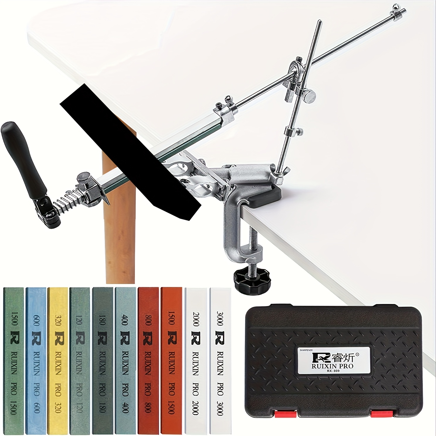 Professional Kitchen And Outdoor Knife Sharpening System Set | Fixed-angle Quick Sharpening Tool | Suitable For Western Cutlery, Bread Cutting Tools, Outdoor Straight Knives, And Short To Medium