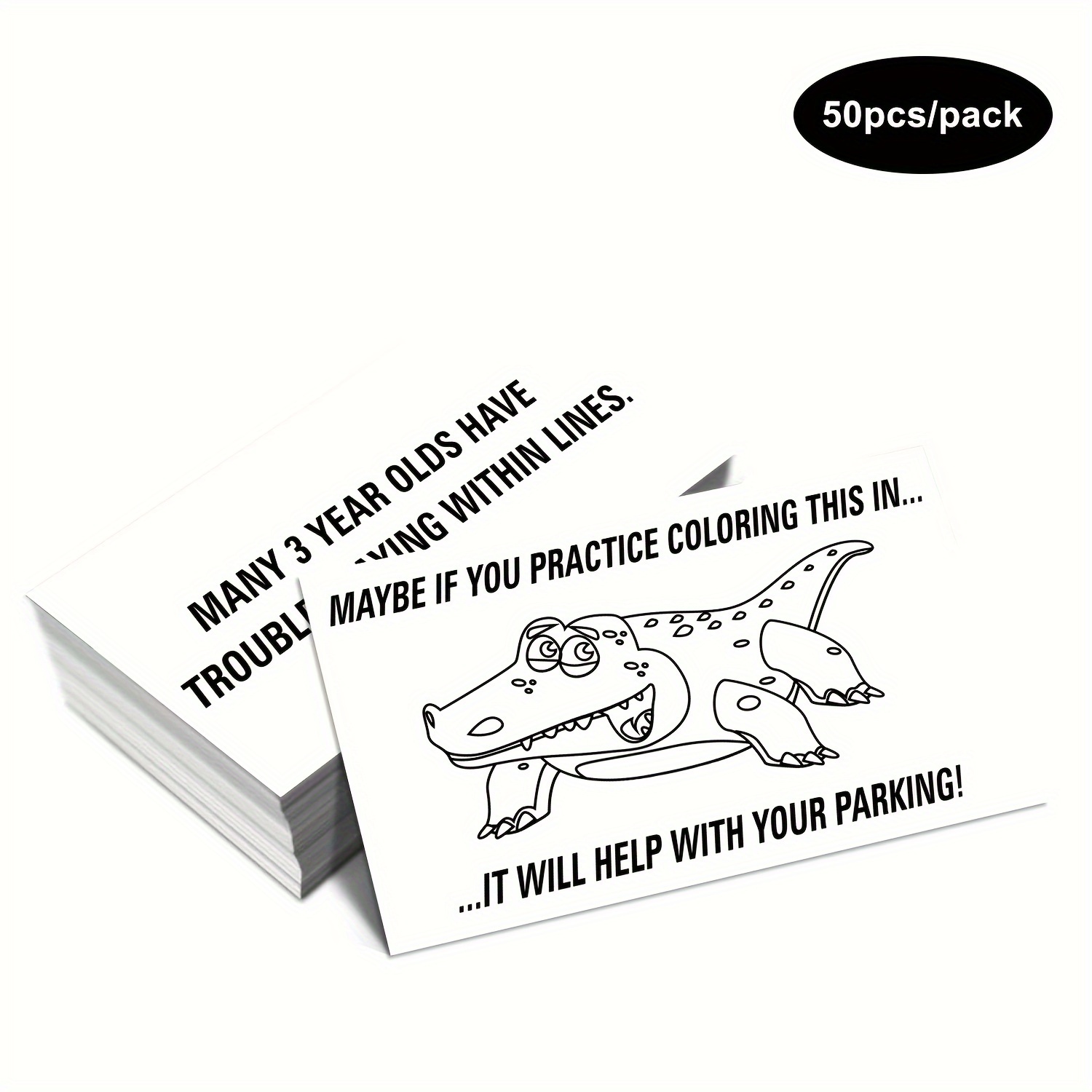 

50pcs/pack 9*5.4cm 3.5*2.1inch Funny Parking Cards, Bad Cards For Cars Trucks Motorcycles, Parking Irregular Reminder Warning Prank Cards, Funny Parking Cards