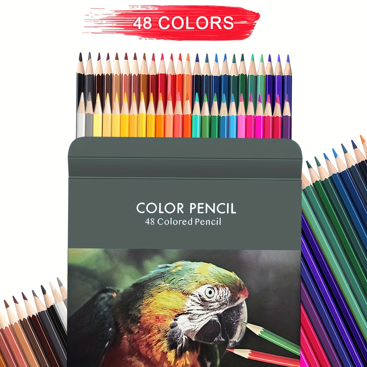 Image of 18/36/48 Colored Pencils Set For Adults Coloring Books, Professional Painting Purposes Vibrant Artists Drawing Sketching Blending Shading, Halloween Thanksgiving Day Christmas