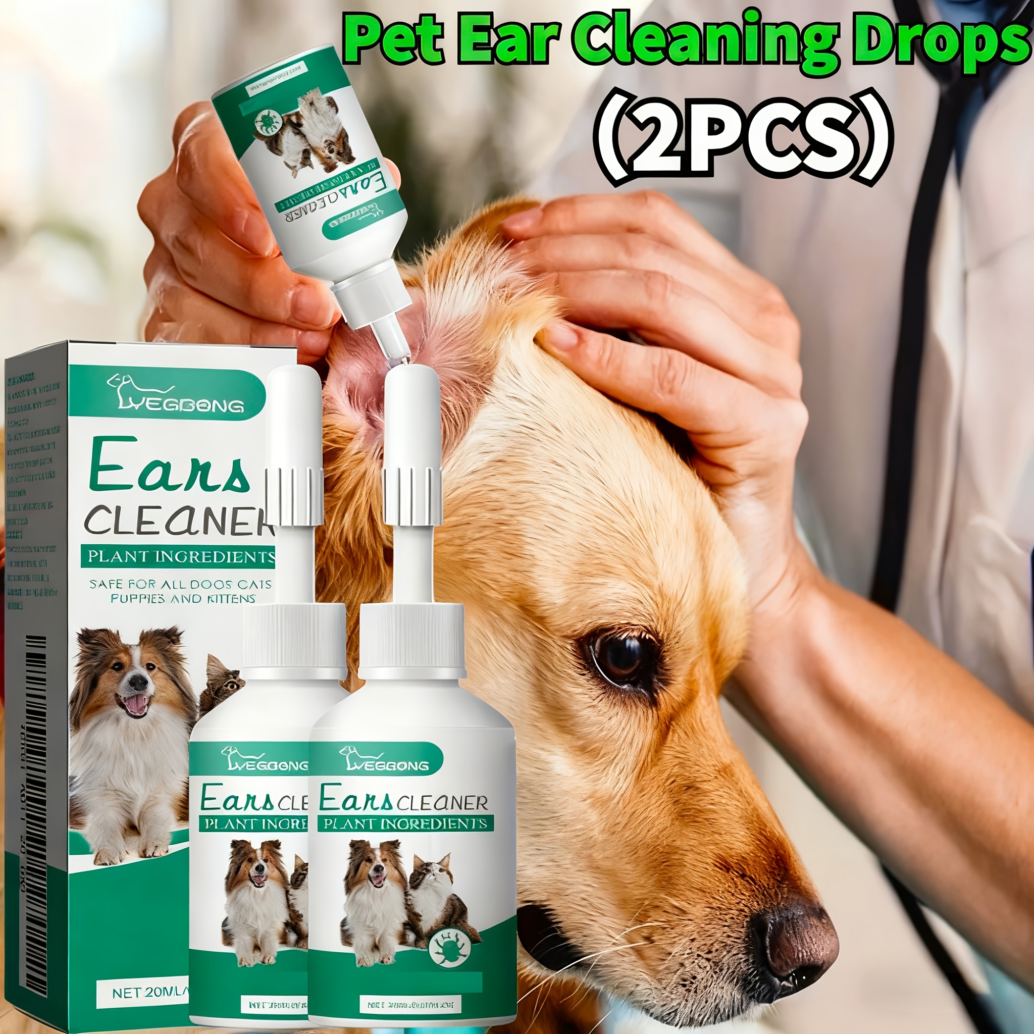 2pcs Set Pet Ear Cleaning Solution For | Gentle, Non-irritating Formula Cleans Ear & Removes Dirt | 2 Bottles Per Order.