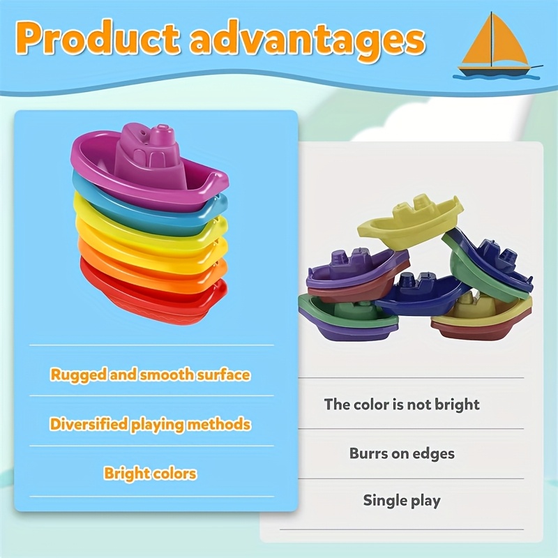Colorful Boat Bath Toys for Babies