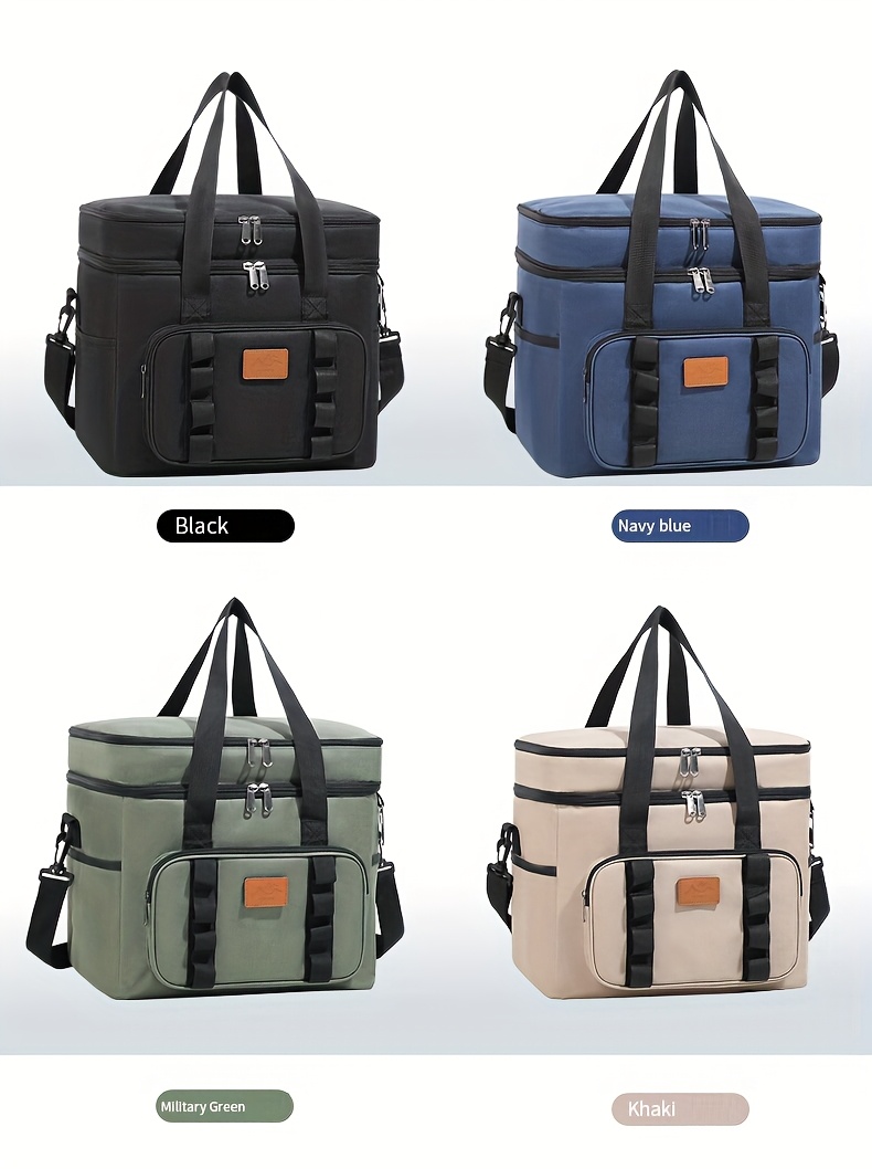 23L Outdoor Fresh-Keeping Ice Pack, Double-Layer Large Capacity Camping Picnic Bag, Portable Travel Insulation Bag, Oxford Fabric, High Quality, Mixed Colors, Perfect for Easter, Women’s Day, Valentine’s Day, Mother’s Day, Independence Day