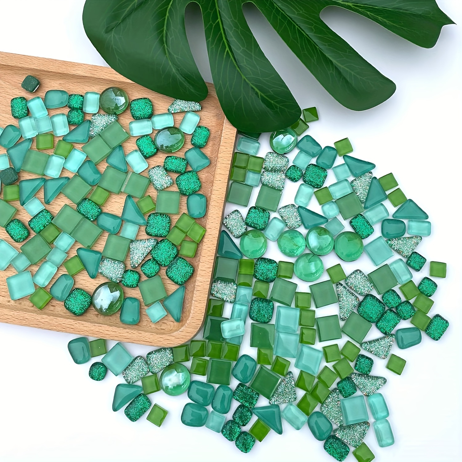 

100g Vibrant Green Crystal Glass Mosaic Tiles For Diy Crafts & Jewelry Making - Perfect For Handmade Projects