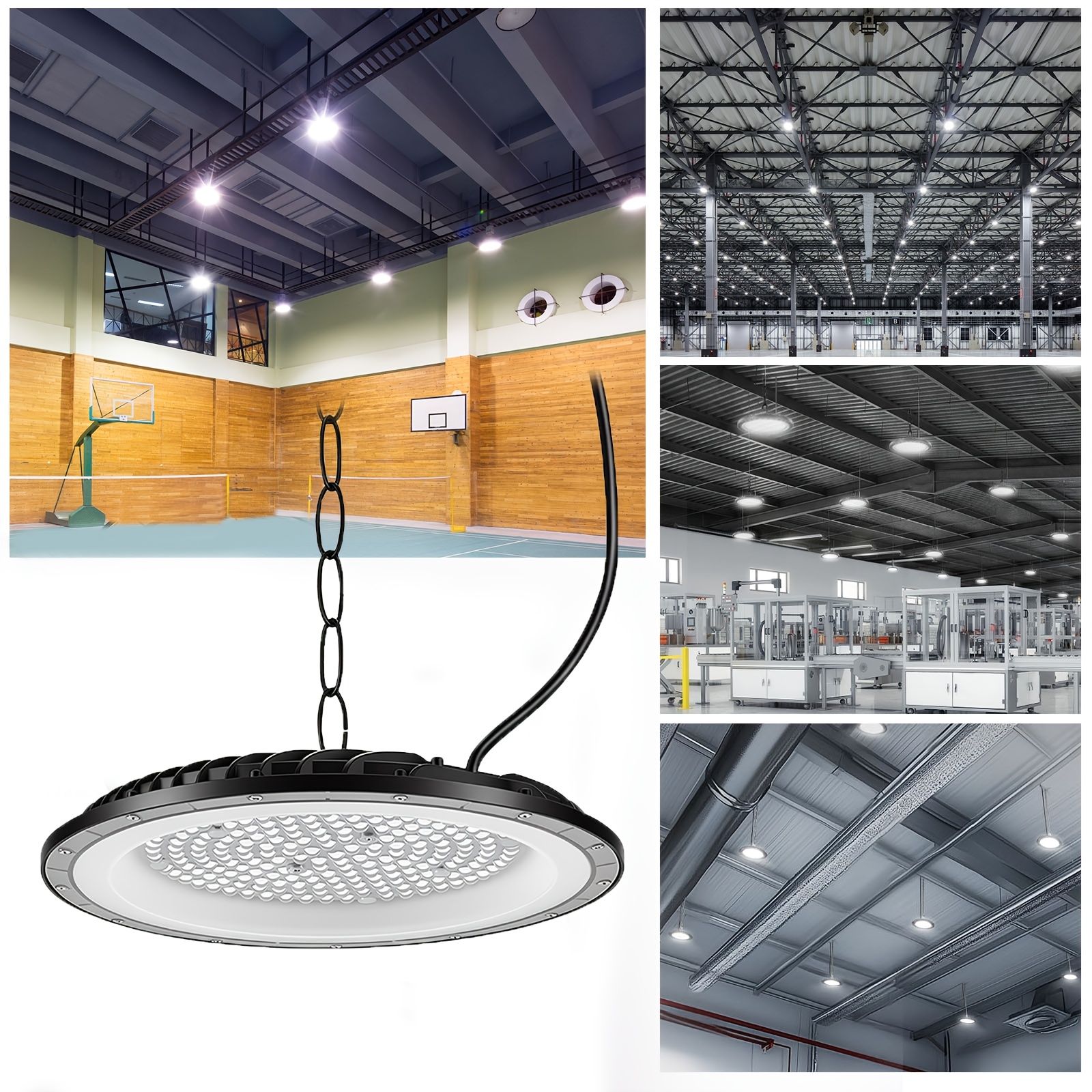 LED Visoka Stropna Luč 200W UFO Delavniška Stropna Luč 26000 Lumnov, Super Svetla LED Garažna Luč za Komercialne Skladišča in Tovarne, 6500K