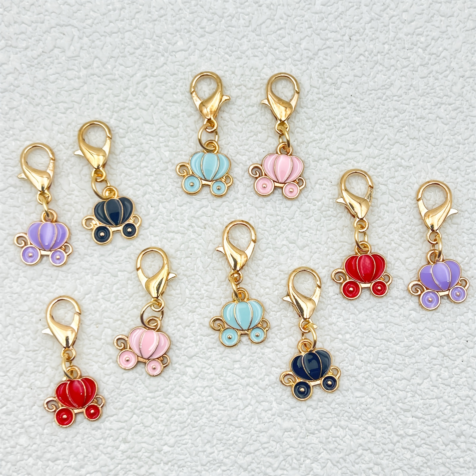 TEMU Lot de 10 porte-clés Citrouille avec mousqueton en alliage, pendentif amovible pour bracelet et collier, accessoires de bricolage