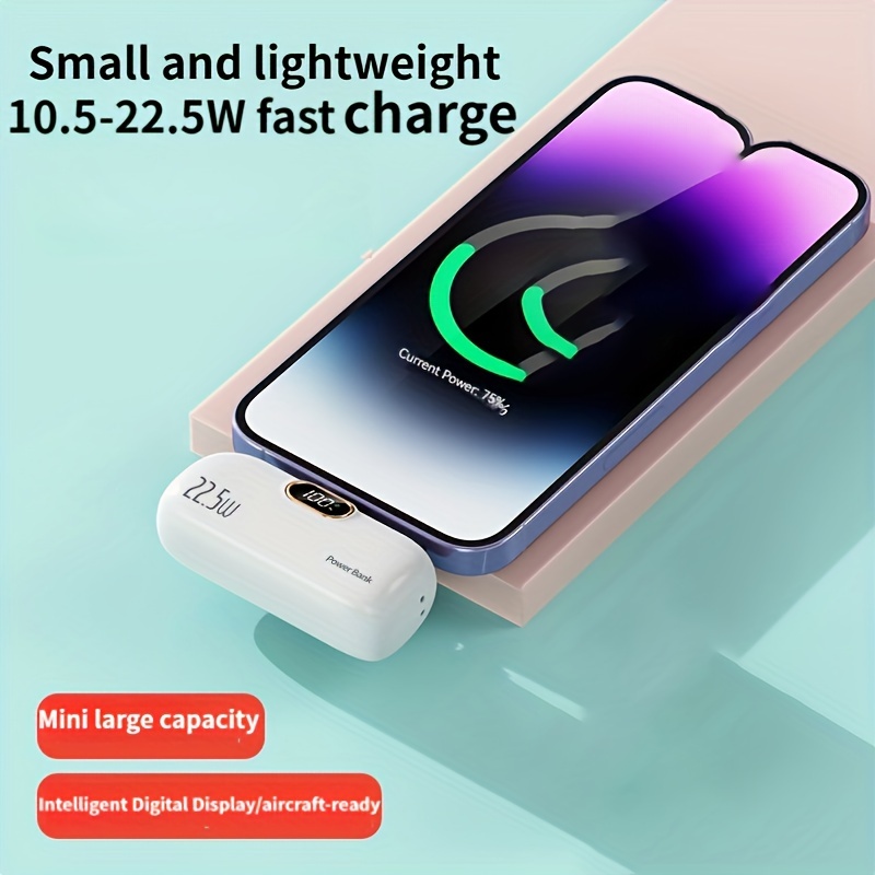 5000mah Mini Tail Plug Charging Bank 2.1 Quick Charger - Temu