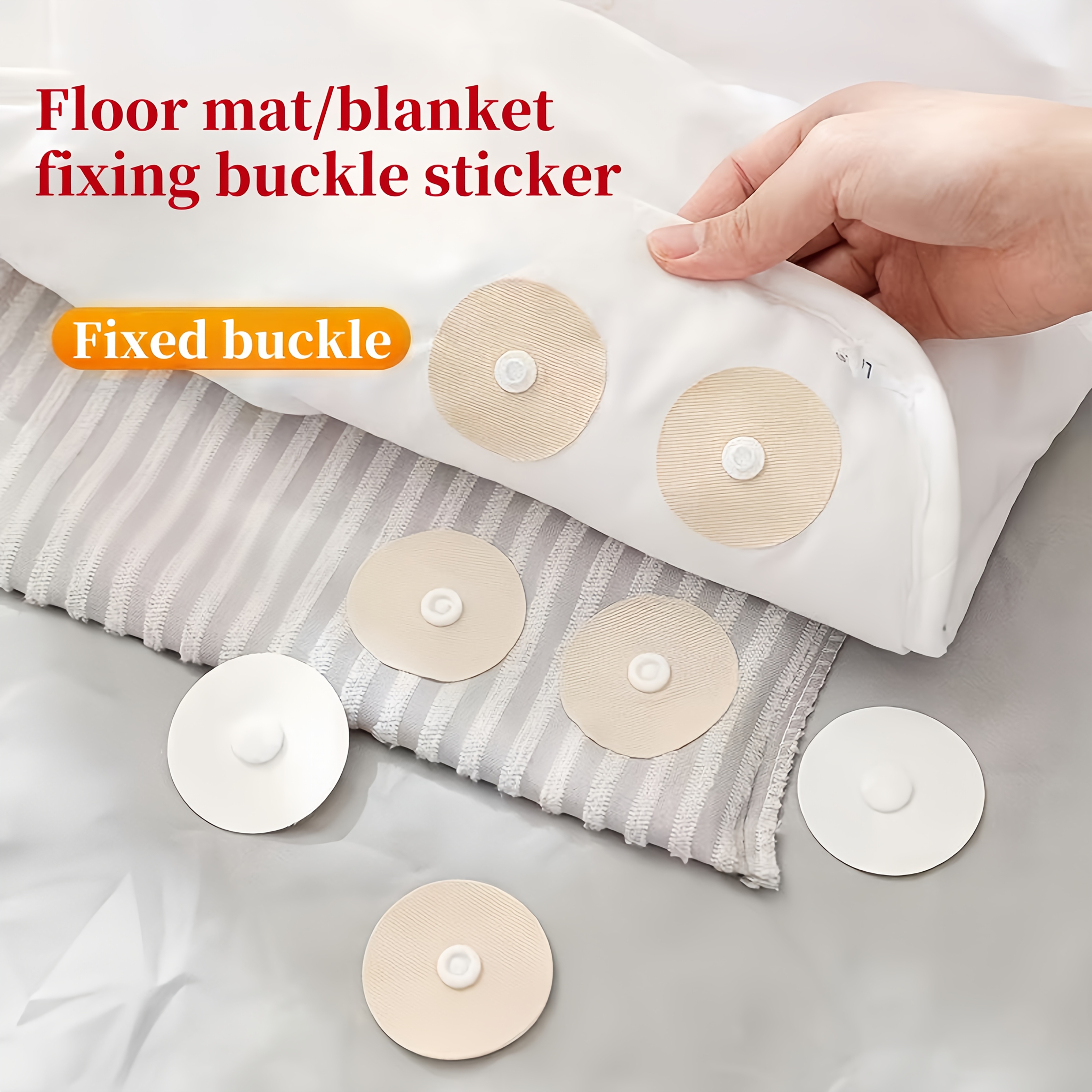 12 Paar/Set Bodenmatte Spezialbefestigung, Starkes Anti-Rutsch-Unter-Mutter-Band, Teppich Tür Selbstklebendes Band Mutter-Schnalle, Geeignet für die Befestigung verschiedener Bodenmatten, Teppiche und Quilts, Zufällig