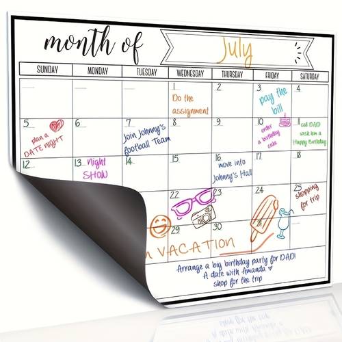 magnetic fridge calendar refrigerators erasable calendar reusable with weekly and monthly planning suitable for office or kitchen fridge magnet planning board
