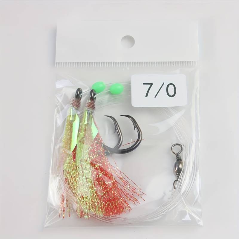 Sabiki Rigs Fishing Lures With Glow Beads - 6 Pack High Carbon Hooks For Freshwater & Saltwater Baitfish