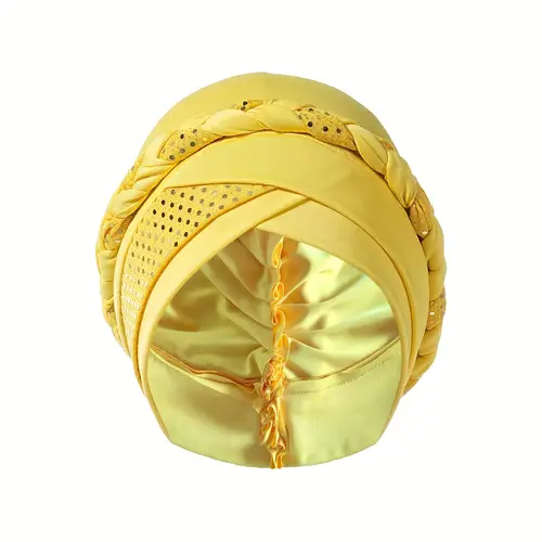 womens elastic breathable braid turban adjustable twist chemo cap islamic headwear with sequins multi color options for valentine s day casual formal events special occasions stylish headwrap lightweight construction head covering special occasion wear hair cover fashion hat hand washable muslim headwear
