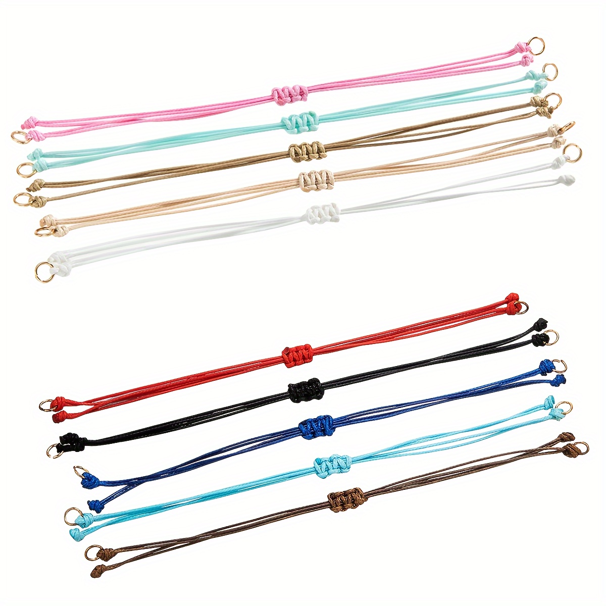 TEMU 10pcs Accessoires pour la Fabrication de Bracelets en Corde Tressée Couleur Dopamine