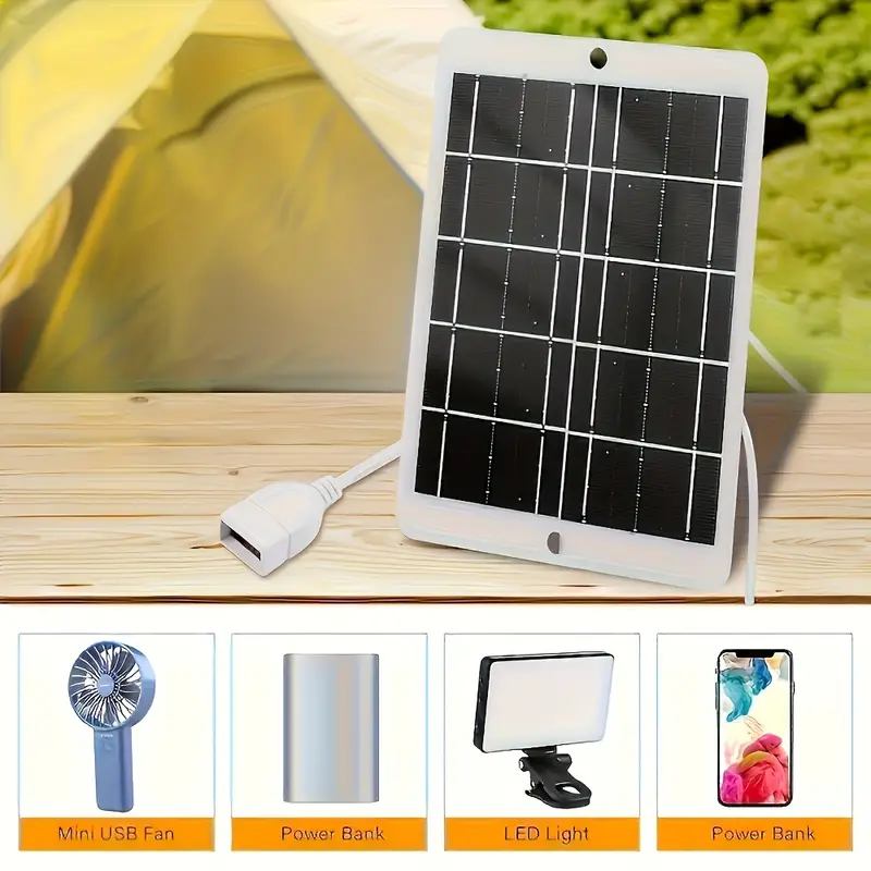 1pc portable solar charger lightweight and convenient can charge mobile phones flashlights sports cameras small fans and other devices Product details 0