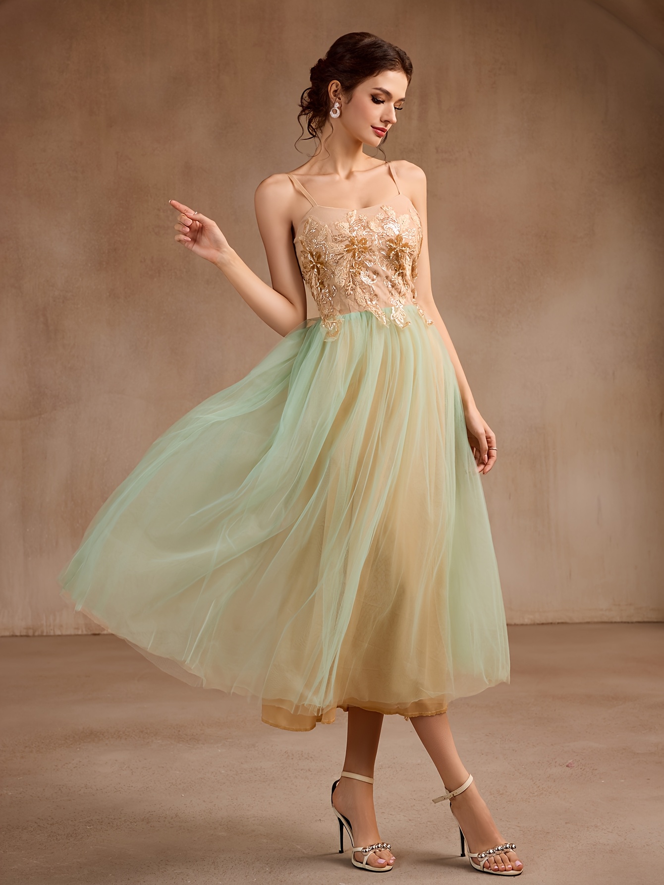 2025 Light Dress Mesh Sequin Bandeau Graduation Outfit * Bride Dress  Bridesmaid Dress Ball Gown Dress
