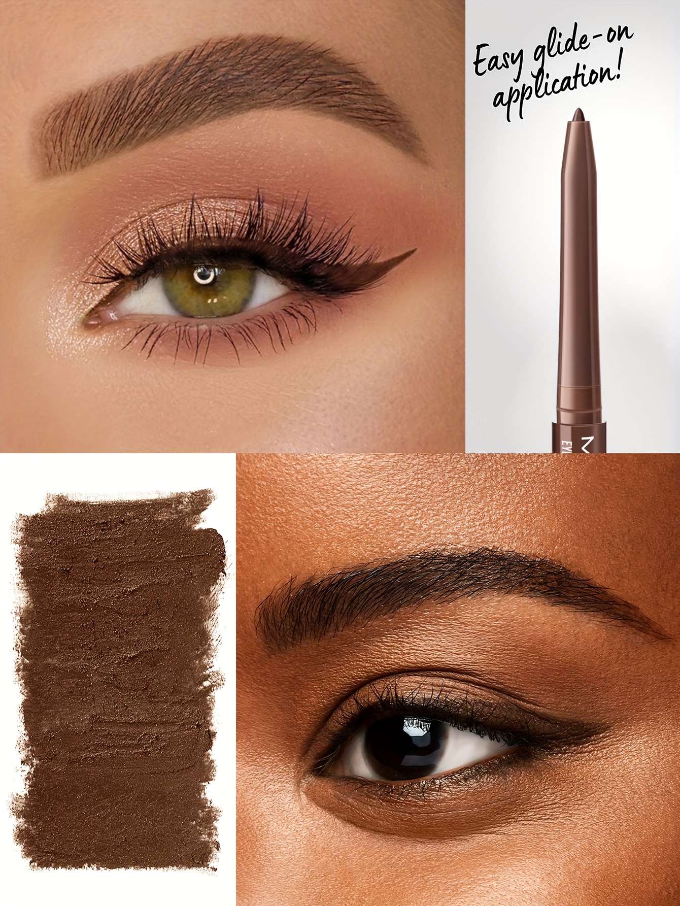 Dugotrajni Otporan na Razmazivanje Čokoladno Smeđi i Karamel Eyeliner - Krema Gel Formula s Preciznom Vrhom za Krilaste Izglede, Osjetljiv Svijetlo Bež Siguran, Jednostavan za Početnike za Svakodnevnu Upotrebu i Posebne Prigode (Smeđe Nijanse), Šminka Esencijalna, Prirodan Izgled, Lagana Primjena, Visokopigmentirana Boja, Eyeliner Gel, Make Up Proizvod, Luksuzni Make Up, Smeđi Eyeliner Olovka, Eyeliner Gel, Tekući Eyeliner, Šminka za Žene, Tekuća Eyeliner, Gel Eyeliner