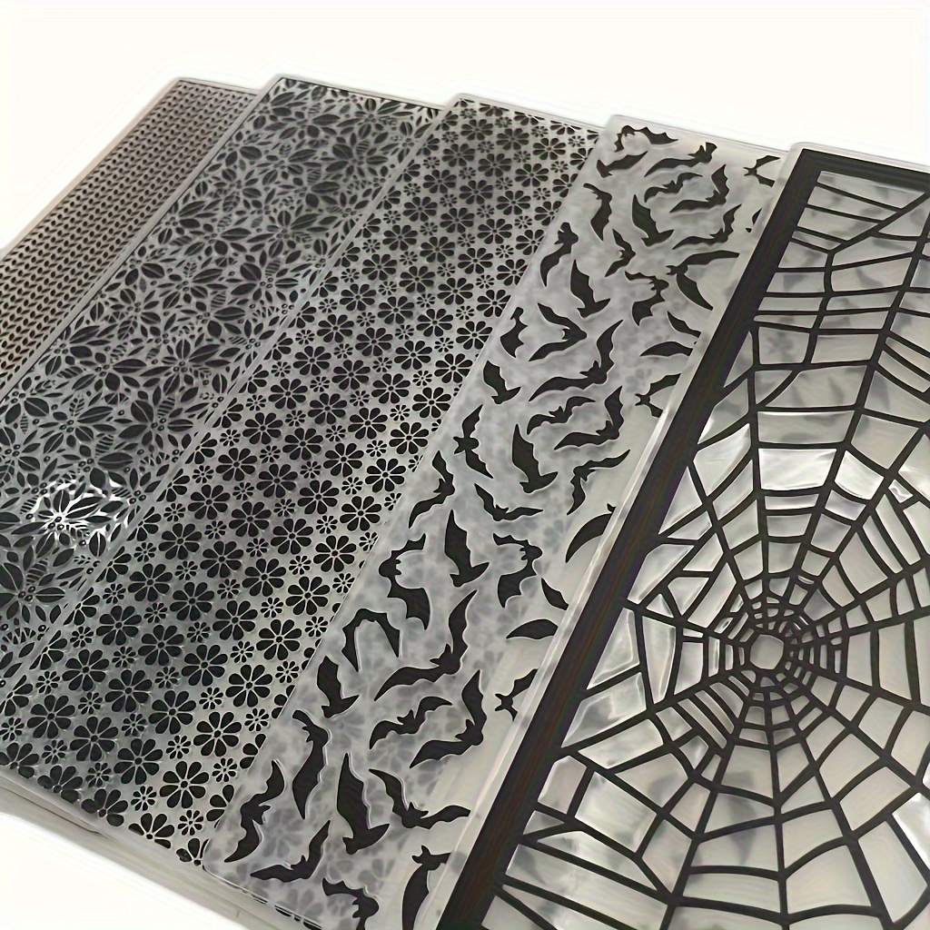 

1pcs Halloween Embossing Folder For Diy Crafts, Spider Web & Patterned Impressions, Card Making Scrapbooking Textured Paper Tool