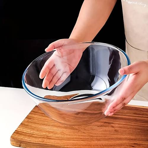 large glass mixing bowl 23 27cm transparent rust proof baking bowl suitable for dough fermentation fruit and kitchen uses durable and easy to clean kitchen tool valentines day mothers day and new years