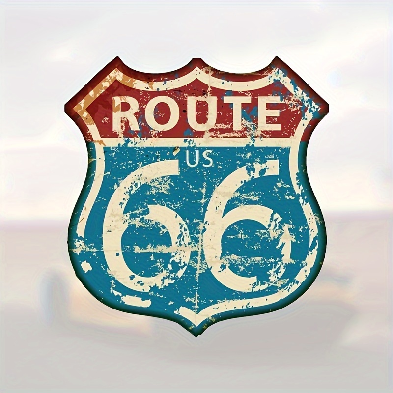 6 Inch Route 66 Usa Emblem Car Bumper Sticker Decal, Car Sticker For Laptop, Bottle, Truck, Phone, Motorcycle, Window, Wall, Cup